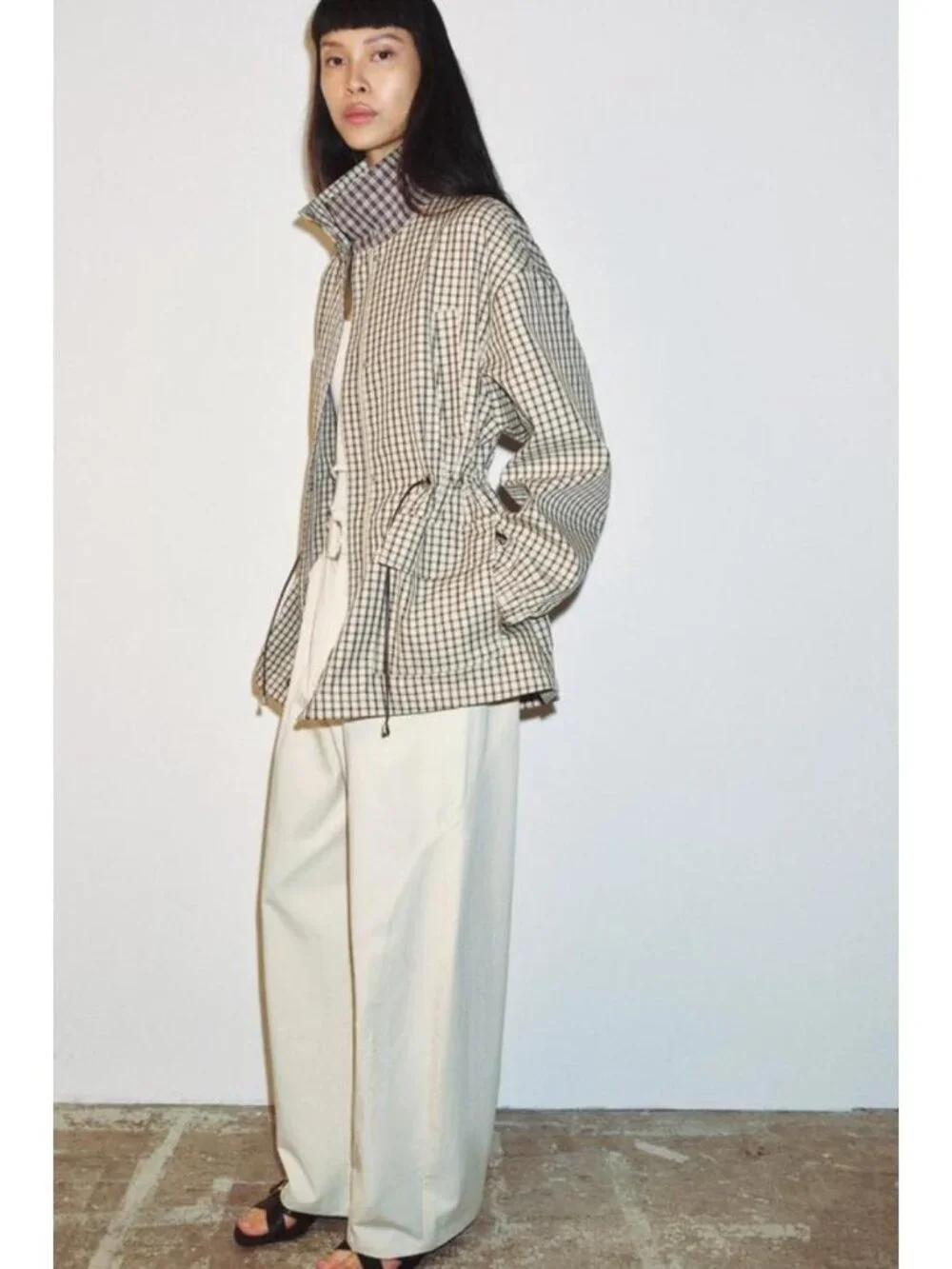 ZARA PLAID HIGH-NECK JACKET - Picture 7 of 14